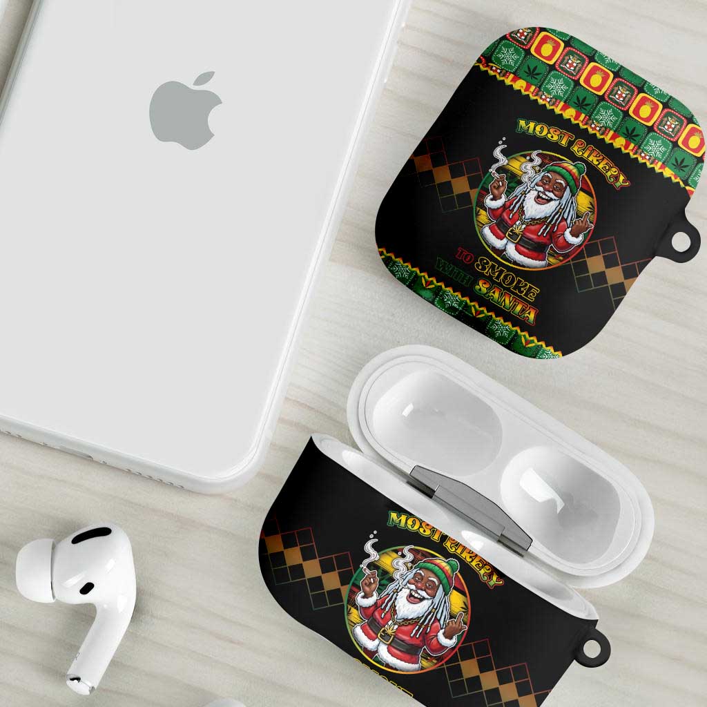 Jamaica Christmas AirPods Case Most Likely To Smoke With Santa - Wonder Print Shop