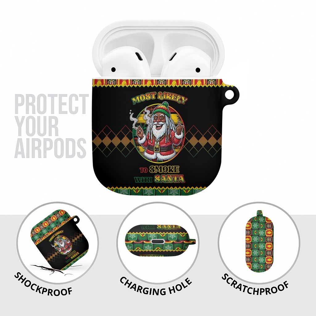Jamaica Christmas AirPods Case Most Likely To Smoke With Santa - Wonder Print Shop