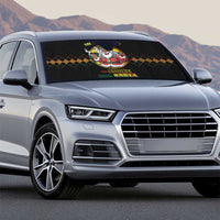 Jamaica Christmas Auto Sun Shade Most Likely To Smoke With Santa - Wonder Print Shop