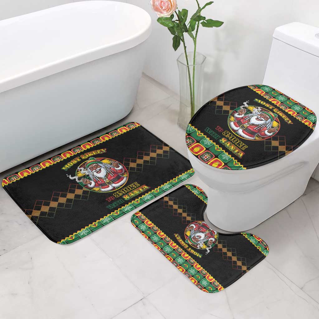Jamaica Christmas Bathroom Set Most Likely To Smoke With Santa - Wonder Print Shop