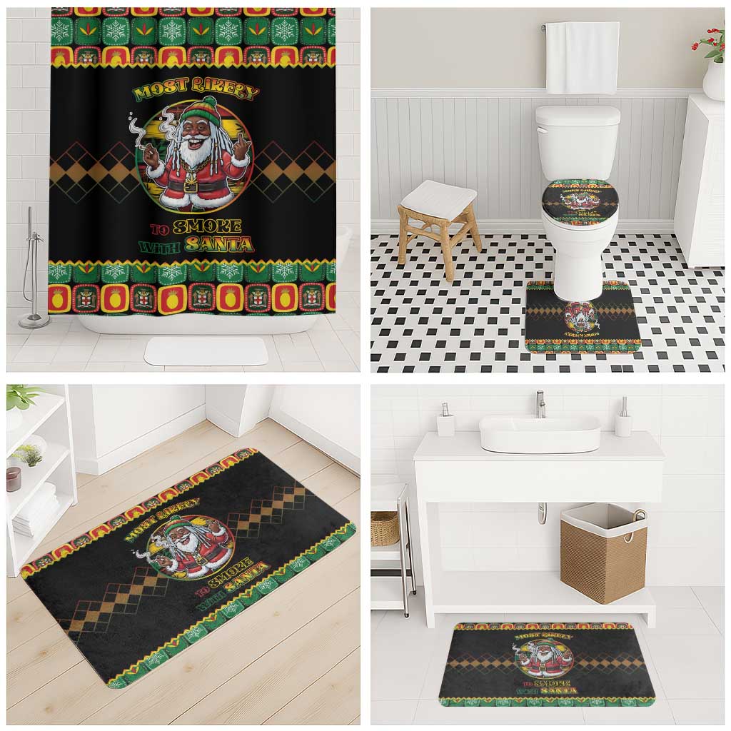 Jamaica Christmas Bathroom Set Most Likely To Smoke With Santa - Wonder Print Shop