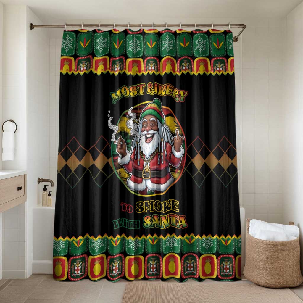 Jamaica Christmas Bathroom Set Most Likely To Smoke With Santa - Wonder Print Shop