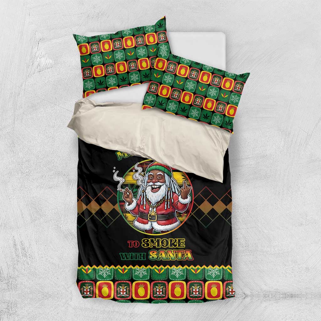 Jamaica Christmas Bedding Set Most Likely To Smoke With Santa - Wonder Print Shop