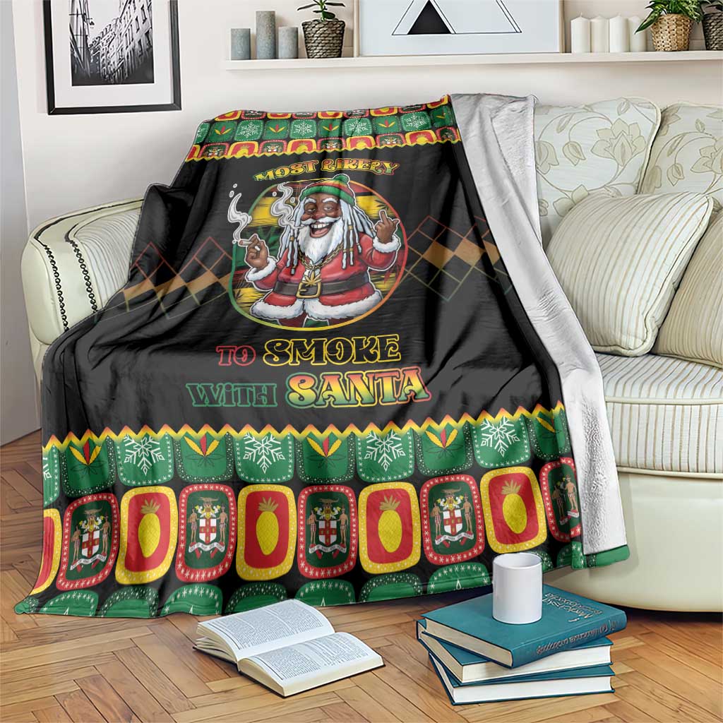 Jamaica Christmas Blanket Most Likely To Smoke With Santa - Wonder Print Shop