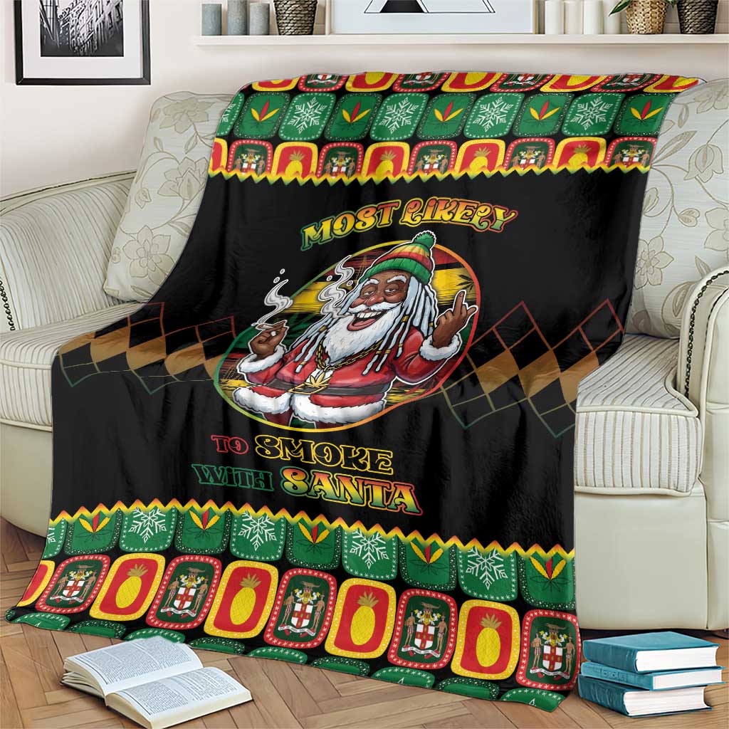 Jamaica Christmas Blanket Most Likely To Smoke With Santa - Wonder Print Shop
