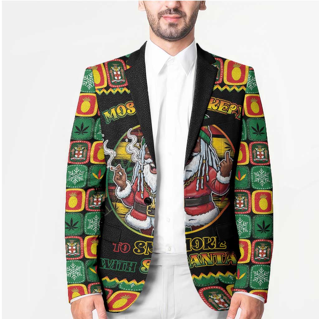 Jamaica Christmas Blazer Most Likely To Smoke With Santa - Wonder Print Shop
