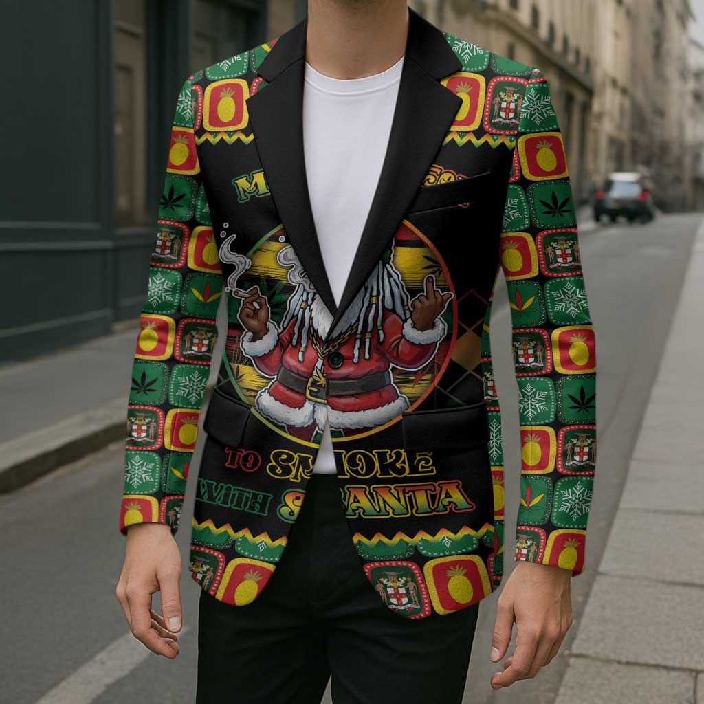 Jamaica Christmas Blazer Most Likely To Smoke With Santa - Wonder Print Shop