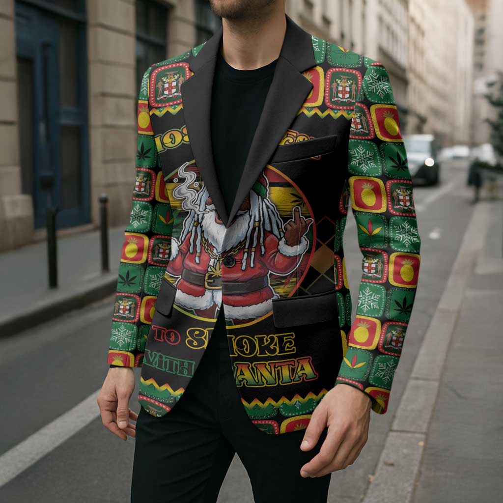 Jamaica Christmas Blazer Most Likely To Smoke With Santa - Wonder Print Shop