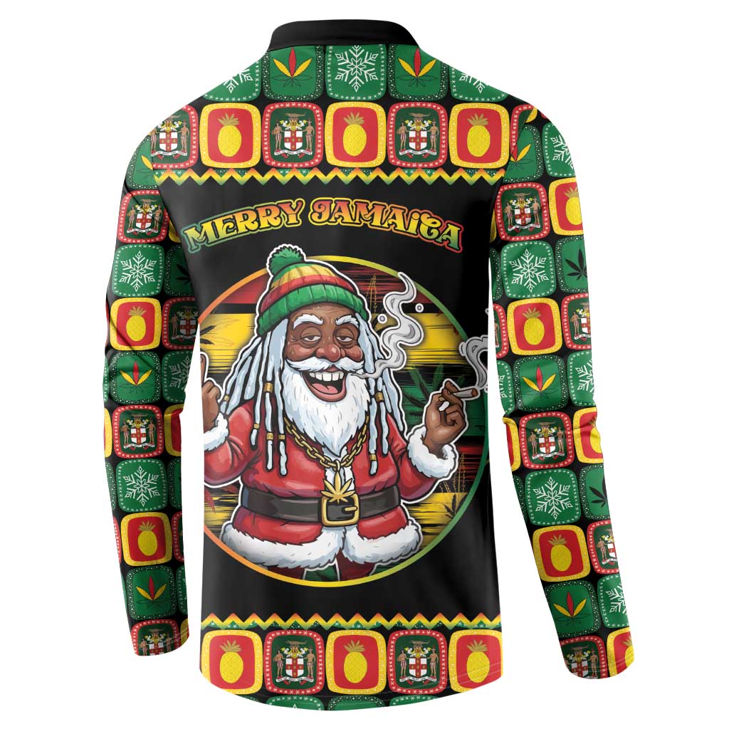 Jamaica Christmas Button Sweatshirt Most Likely To Smoke With Santa - Wonder Print Shop