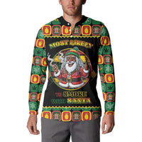Jamaica Christmas Button Sweatshirt Most Likely To Smoke With Santa - Wonder Print Shop