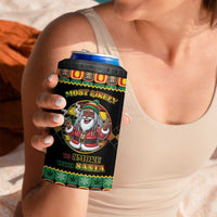 Jamaica Christmas 4 in 1 Can Cooler Tumbler Most Likely To Smoke With Santa - Wonder Print Shop