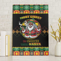 Jamaica Christmas Canvas Wall Art Most Likely To Smoke With Santa - Wonder Print Shop