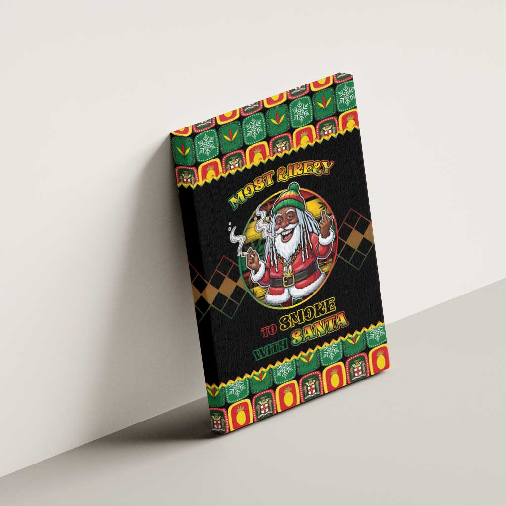 Jamaica Christmas Canvas Wall Art Most Likely To Smoke With Santa - Wonder Print Shop