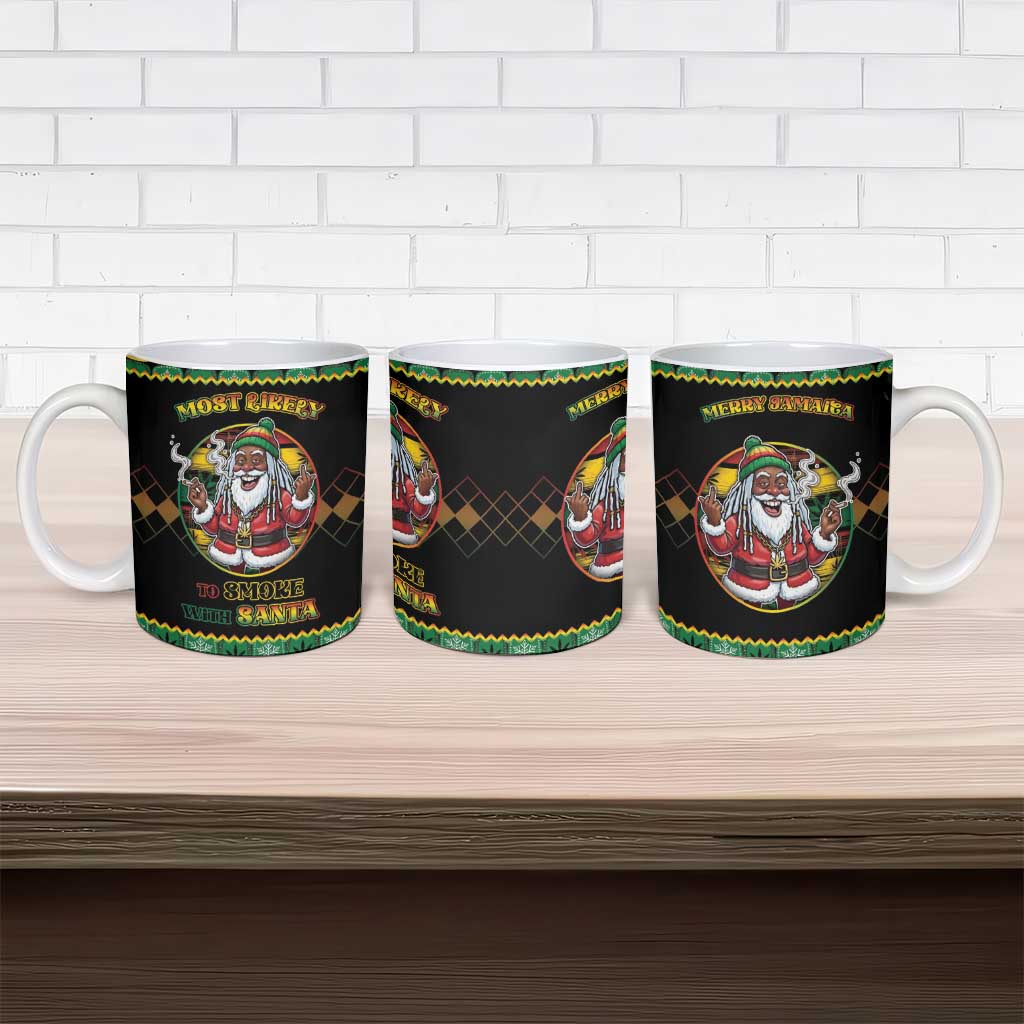 Jamaica Christmas Ceramic Mug Most Likely To Smoke With Santa - Wonder Print Shop