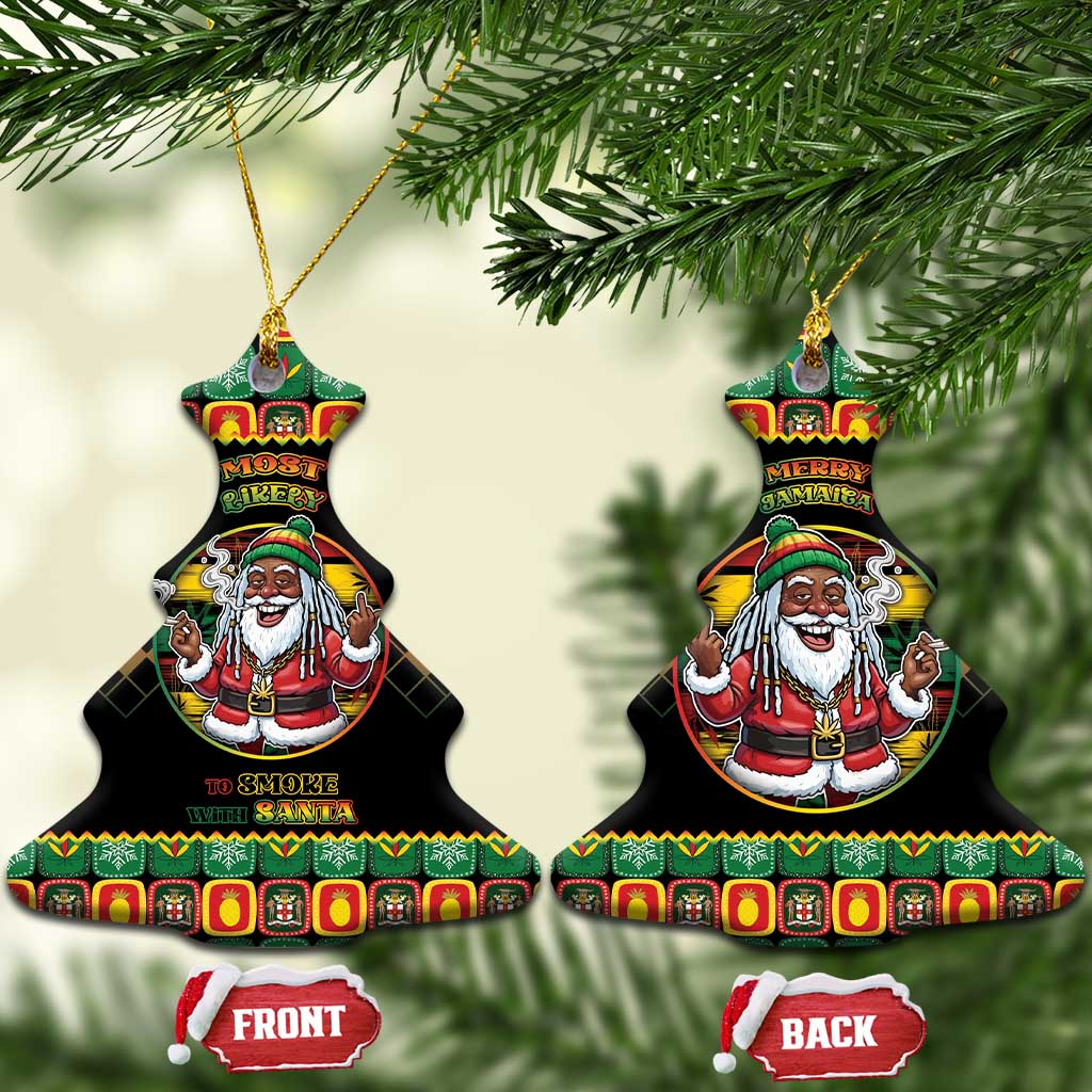 Jamaica Christmas Ceramic Ornament Most Likely To Smoke With Santa - Wonder Print Shop