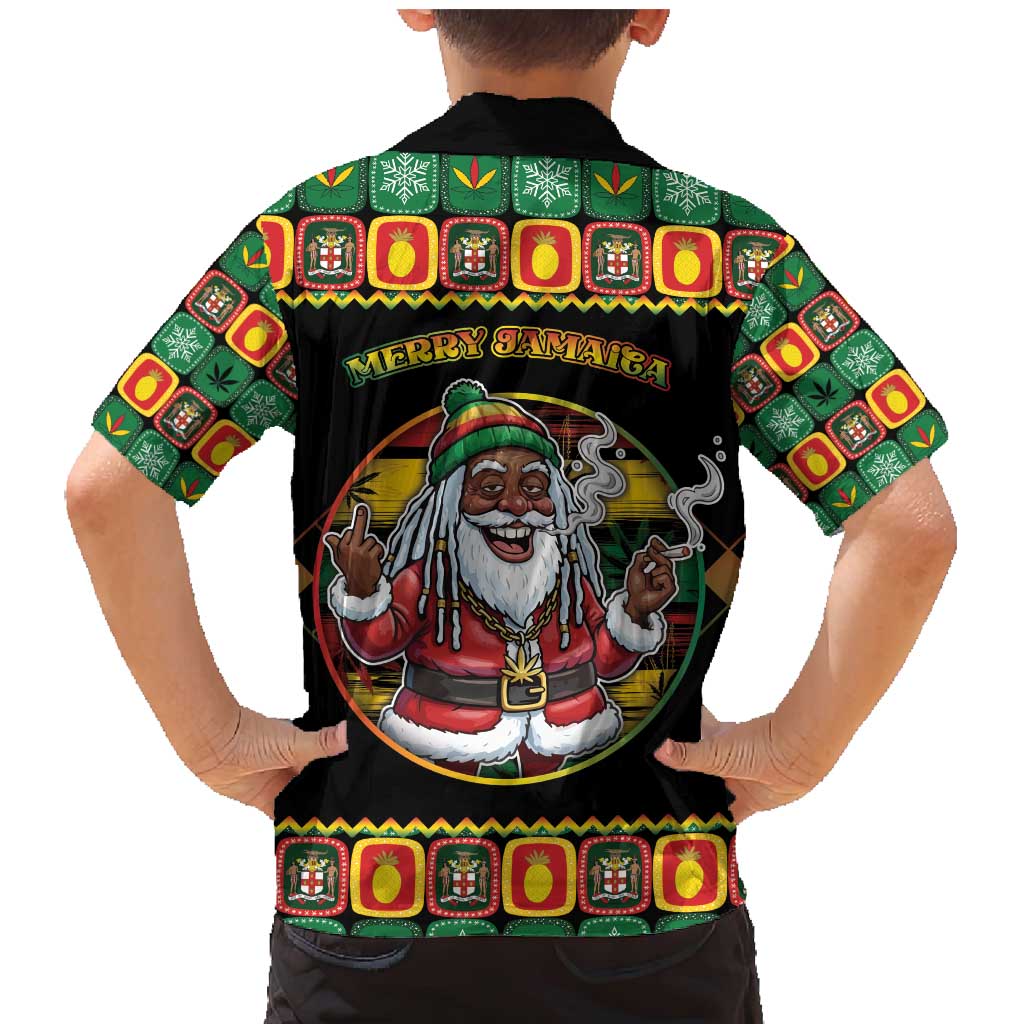 Jamaica Christmas Family Matching Mermaid Dress and Hawaiian Shirt Most Likely To Smoke With Santa - Wonder Print Shop