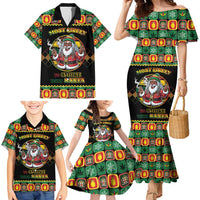 Jamaica Christmas Family Matching Mermaid Dress and Hawaiian Shirt Most Likely To Smoke With Santa - Wonder Print Shop