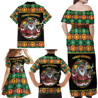 Jamaica Christmas Family Matching Off Shoulder Maxi Dress and Hawaiian Shirt Most Likely To Smoke With Santa - Wonder Print Shop