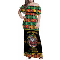 Jamaica Christmas Family Matching Off Shoulder Maxi Dress and Hawaiian Shirt Most Likely To Smoke With Santa - Wonder Print Shop