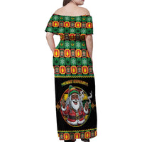 Jamaica Christmas Family Matching Off Shoulder Maxi Dress and Hawaiian Shirt Most Likely To Smoke With Santa - Wonder Print Shop