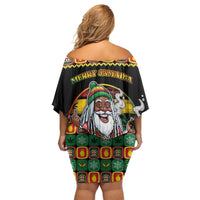 Jamaica Christmas Family Matching Off Shoulder Short Dress and Hawaiian Shirt Most Likely To Smoke With Santa - Wonder Print Shop