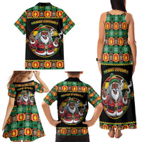 Jamaica Christmas Family Matching Tank Maxi Dress and Hawaiian Shirt Most Likely To Smoke With Santa - Wonder Print Shop