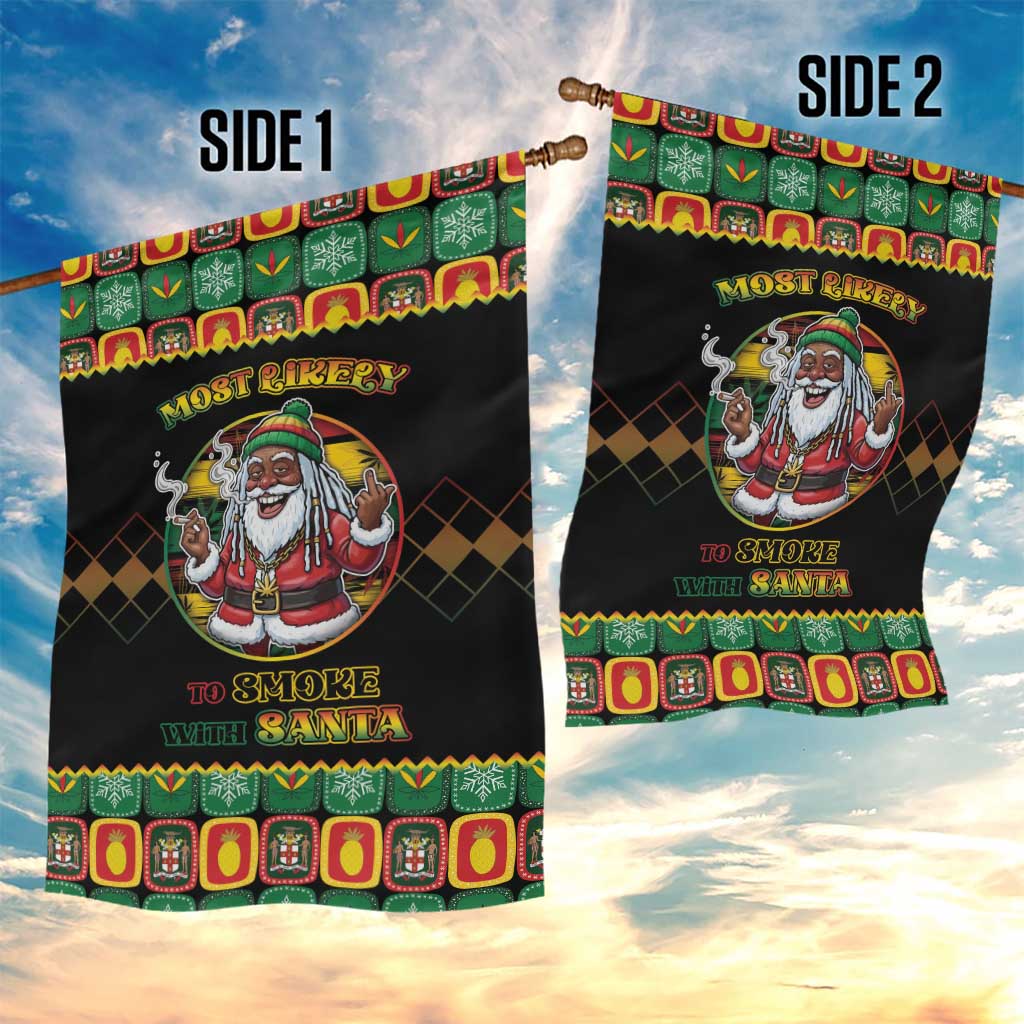 Jamaica Christmas Garden Flag Most Likely To Smoke With Santa - Wonder Print Shop