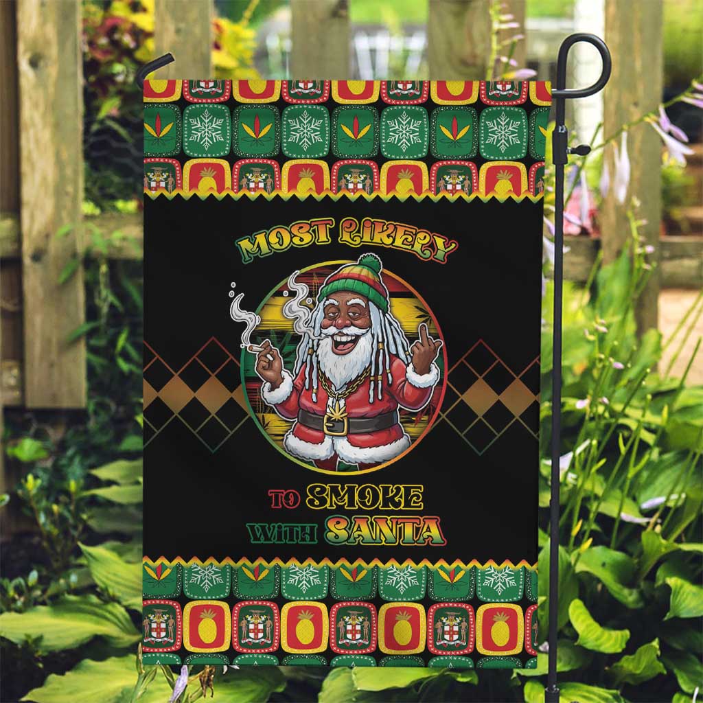 Jamaica Christmas Garden Flag Most Likely To Smoke With Santa - Wonder Print Shop