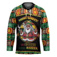 Jamaica Christmas Hockey Jersey Most Likely To Smoke With Santa - Wonder Print Shop