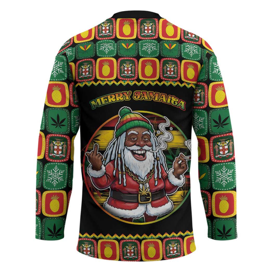Jamaica Christmas Hockey Jersey Most Likely To Smoke With Santa - Wonder Print Shop