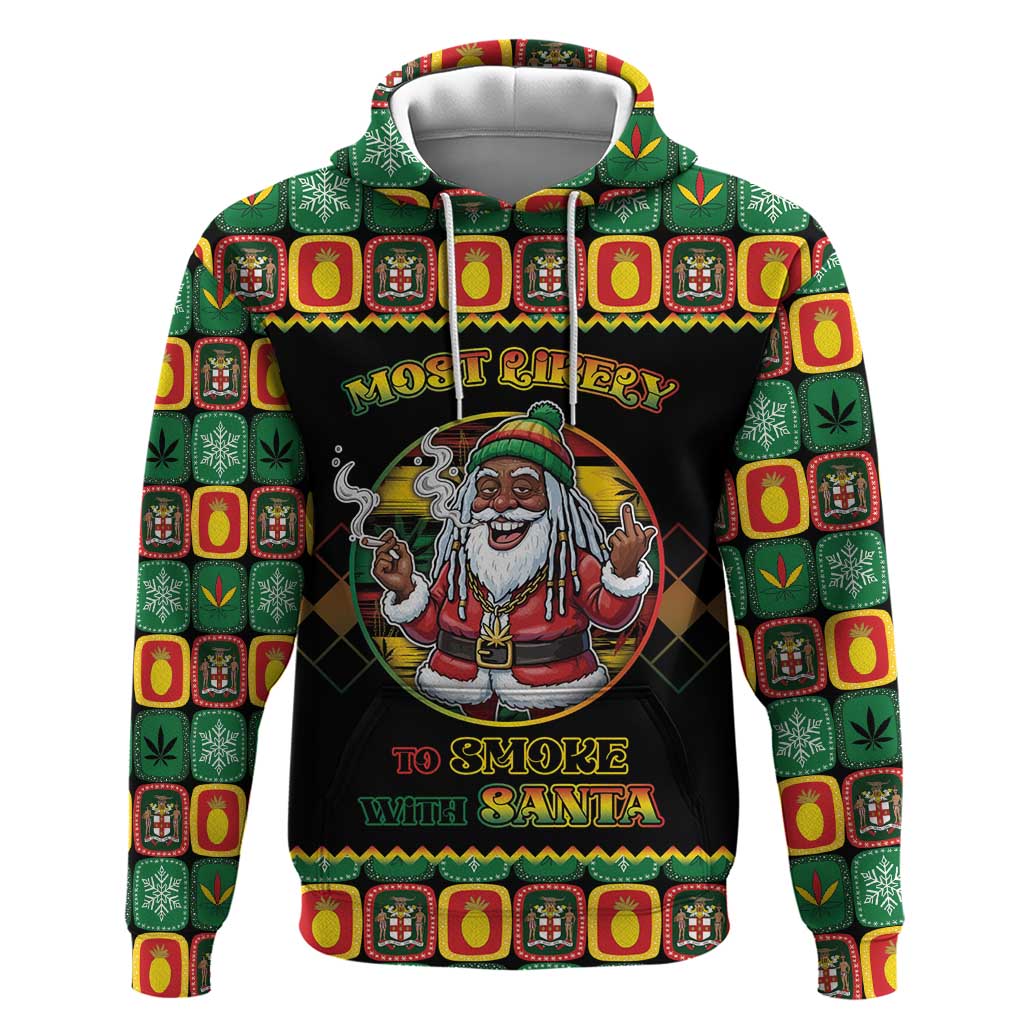 Jamaica Christmas Hoodie Most Likely To Smoke With Santa - Wonder Print Shop