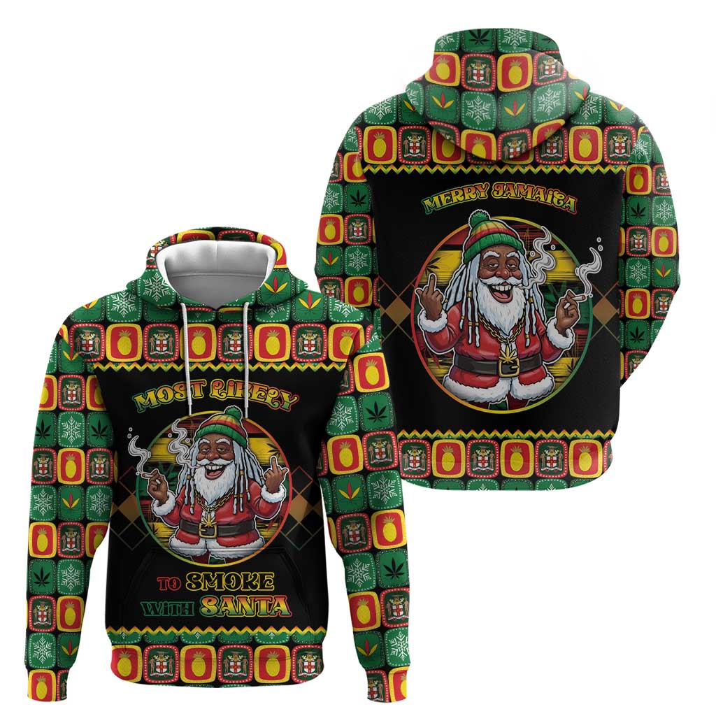 Jamaica Christmas Hoodie Most Likely To Smoke With Santa - Wonder Print Shop