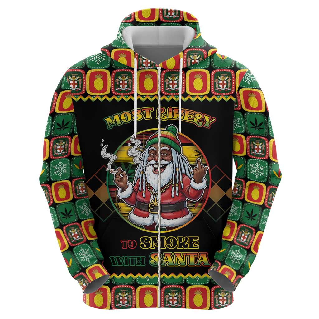 Jamaica Christmas Hoodie Most Likely To Smoke With Santa - Wonder Print Shop