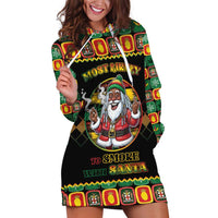 Jamaica Christmas Hoodie Dress Most Likely To Smoke With Santa - Wonder Print Shop