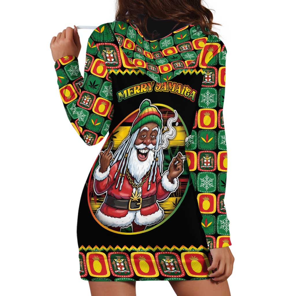Jamaica Christmas Hoodie Dress Most Likely To Smoke With Santa - Wonder Print Shop