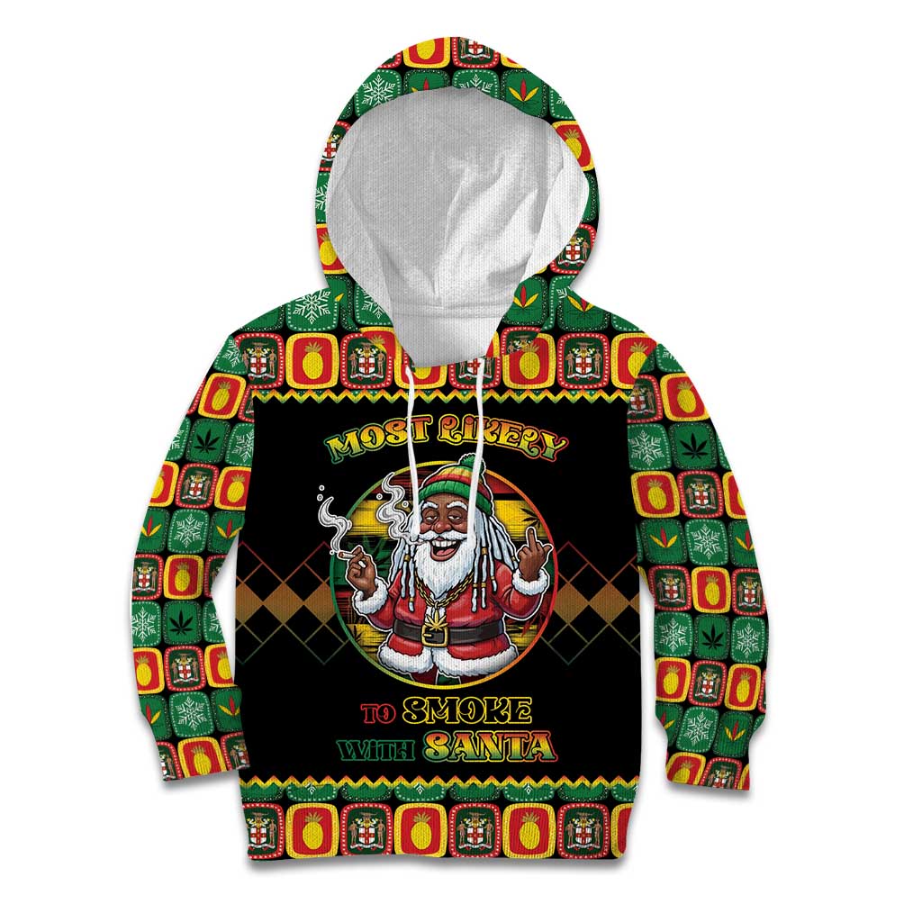 Jamaica Christmas Kid Hoodie Most Likely To Smoke With Santa - Wonder Print Shop
