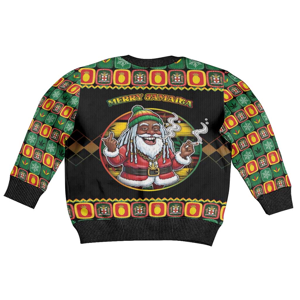 Jamaica Christmas Kid Ugly Christmas Sweater Most Likely To Smoke With Santa - Wonder Print Shop