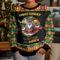 Jamaica Christmas Kid Ugly Christmas Sweater Most Likely To Smoke With Santa - Wonder Print Shop