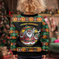 Jamaica Christmas Kid Ugly Christmas Sweater Most Likely To Smoke With Santa - Wonder Print Shop