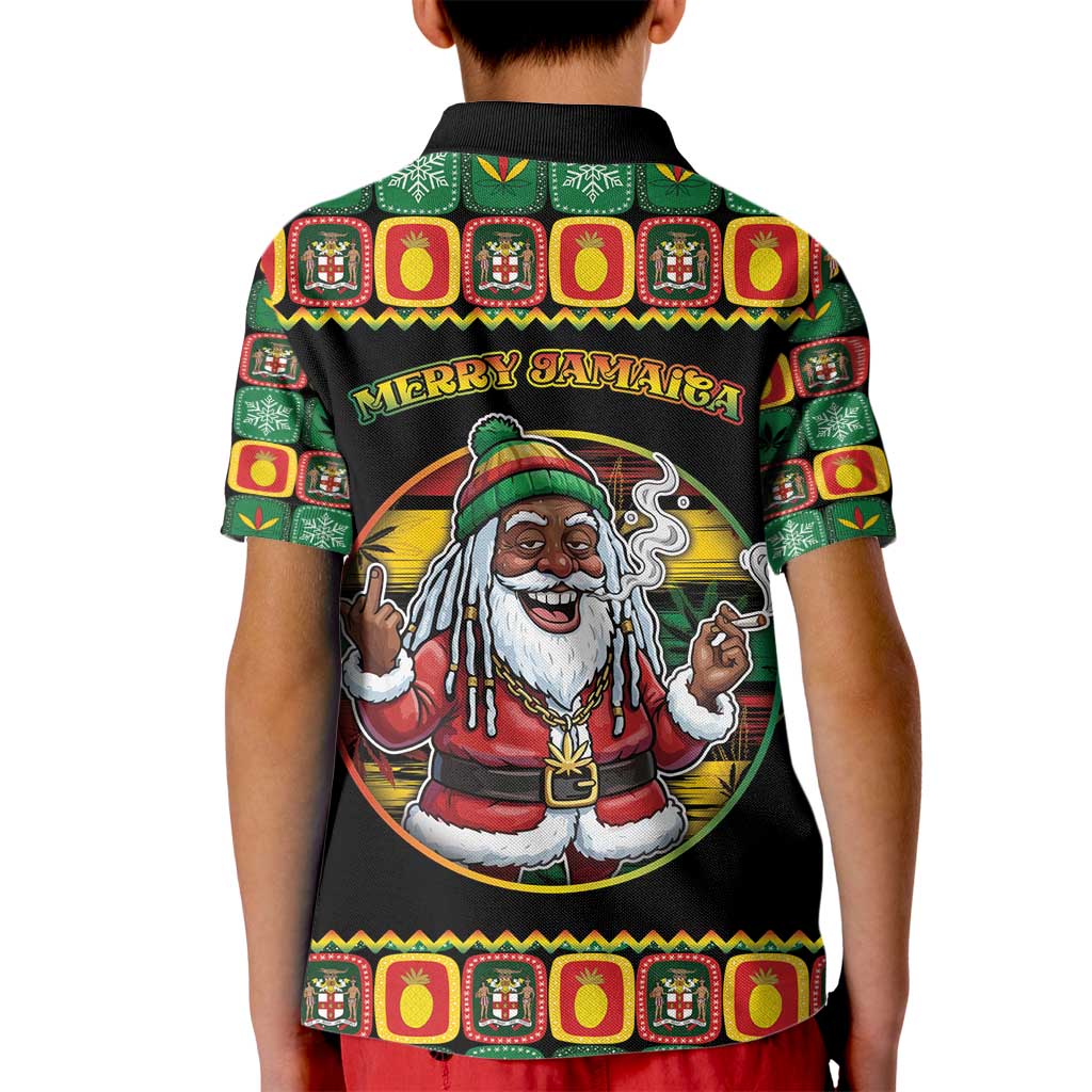 Jamaica Christmas Kid Polo Shirt Most Likely To Smoke With Santa - Wonder Print Shop