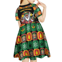 Jamaica Christmas Kid Short Sleeve Dress Most Likely To Smoke With Santa - Wonder Print Shop