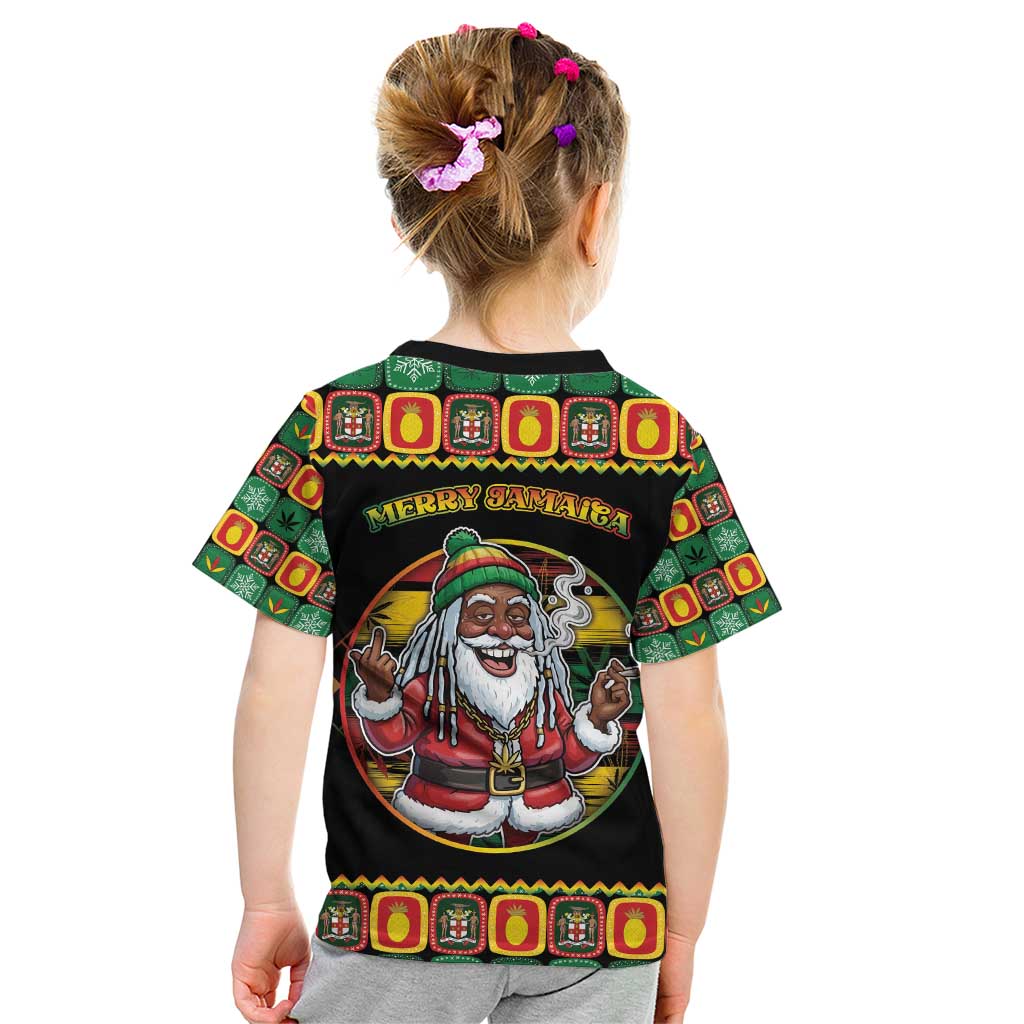 Jamaica Christmas Kid T Shirt Most Likely To Smoke With Santa - Wonder Print Shop