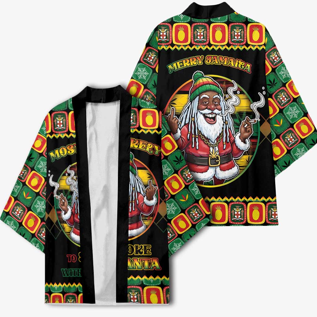Jamaica Christmas Kimono Most Likely To Smoke With Santa - Wonder Print Shop