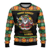 Jamaica Christmas Ugly Christmas Sweater Most Likely To Smoke With Santa - Wonder Print Shop