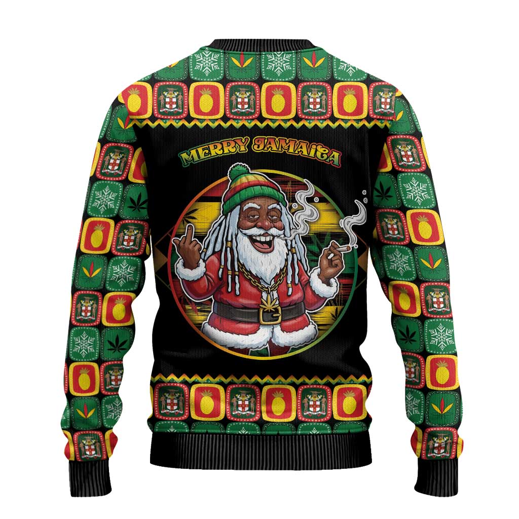 Jamaica Christmas Ugly Christmas Sweater Most Likely To Smoke With Santa - Wonder Print Shop