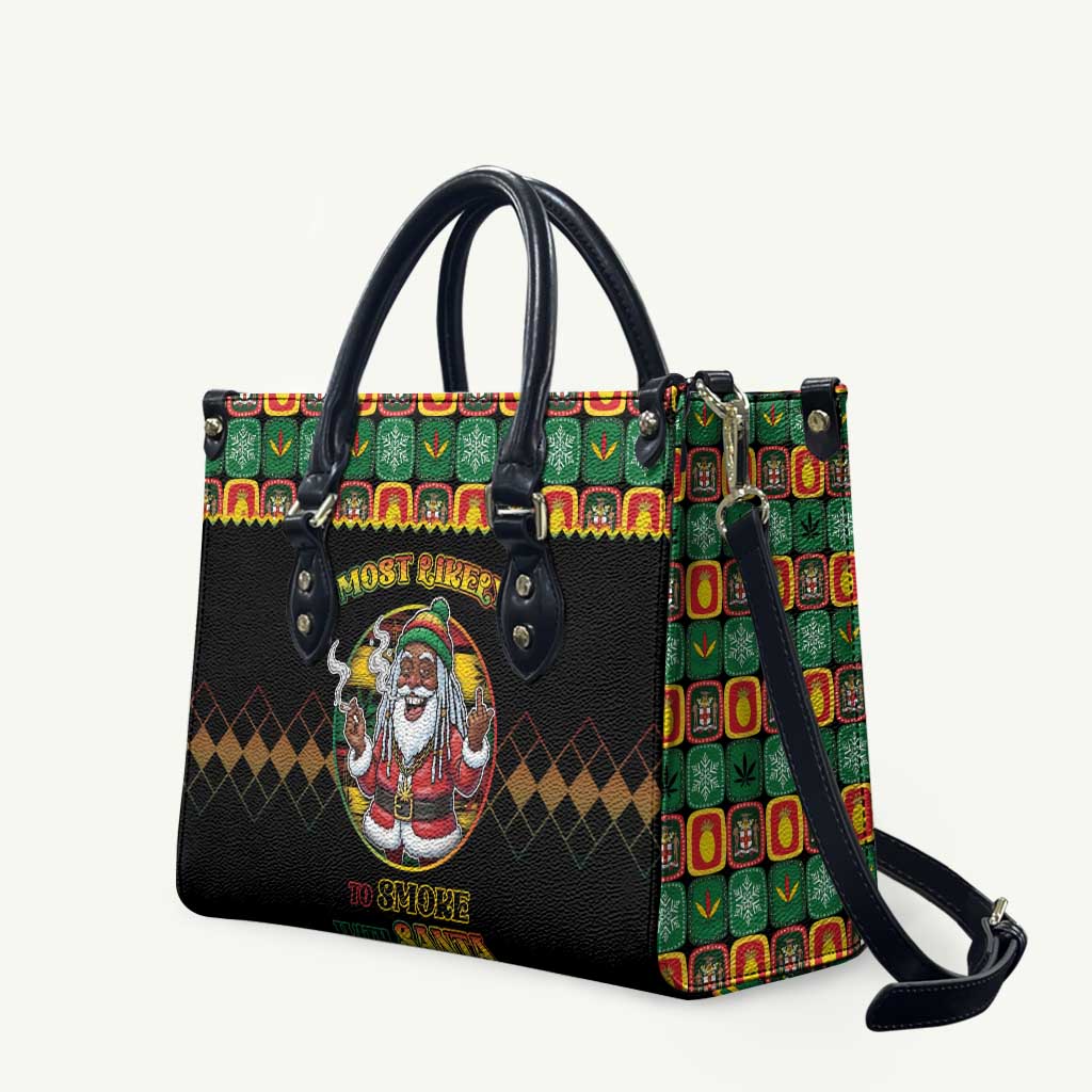Jamaica Christmas Leather Bag Most Likely To Smoke With Santa - Wonder Print Shop