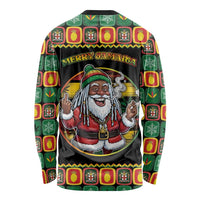 Jamaica Christmas Long Sleeve Shirt Most Likely To Smoke With Santa - Wonder Print Shop