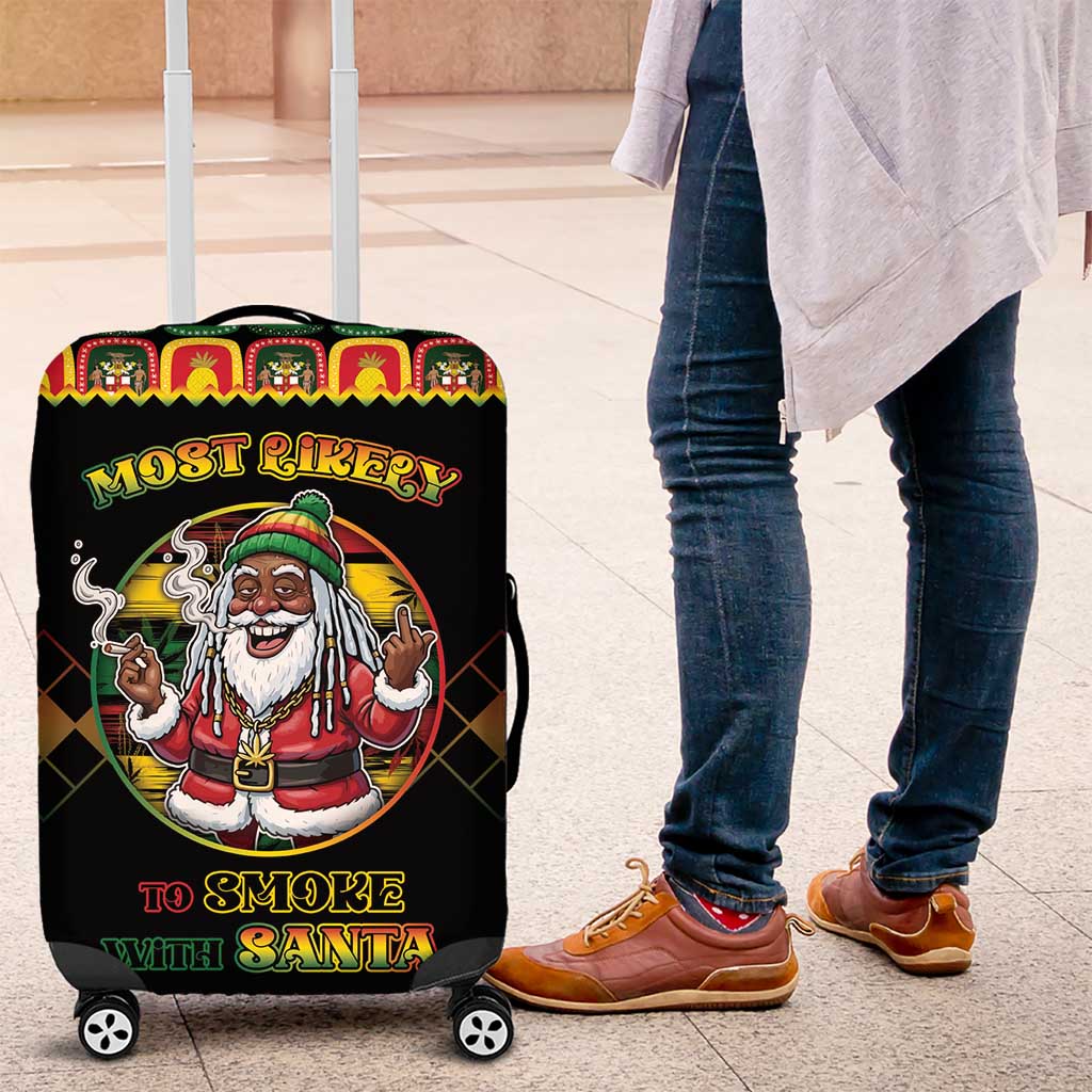 Jamaica Christmas Luggage Cover Most Likely To Smoke With Santa - Wonder Print Shop