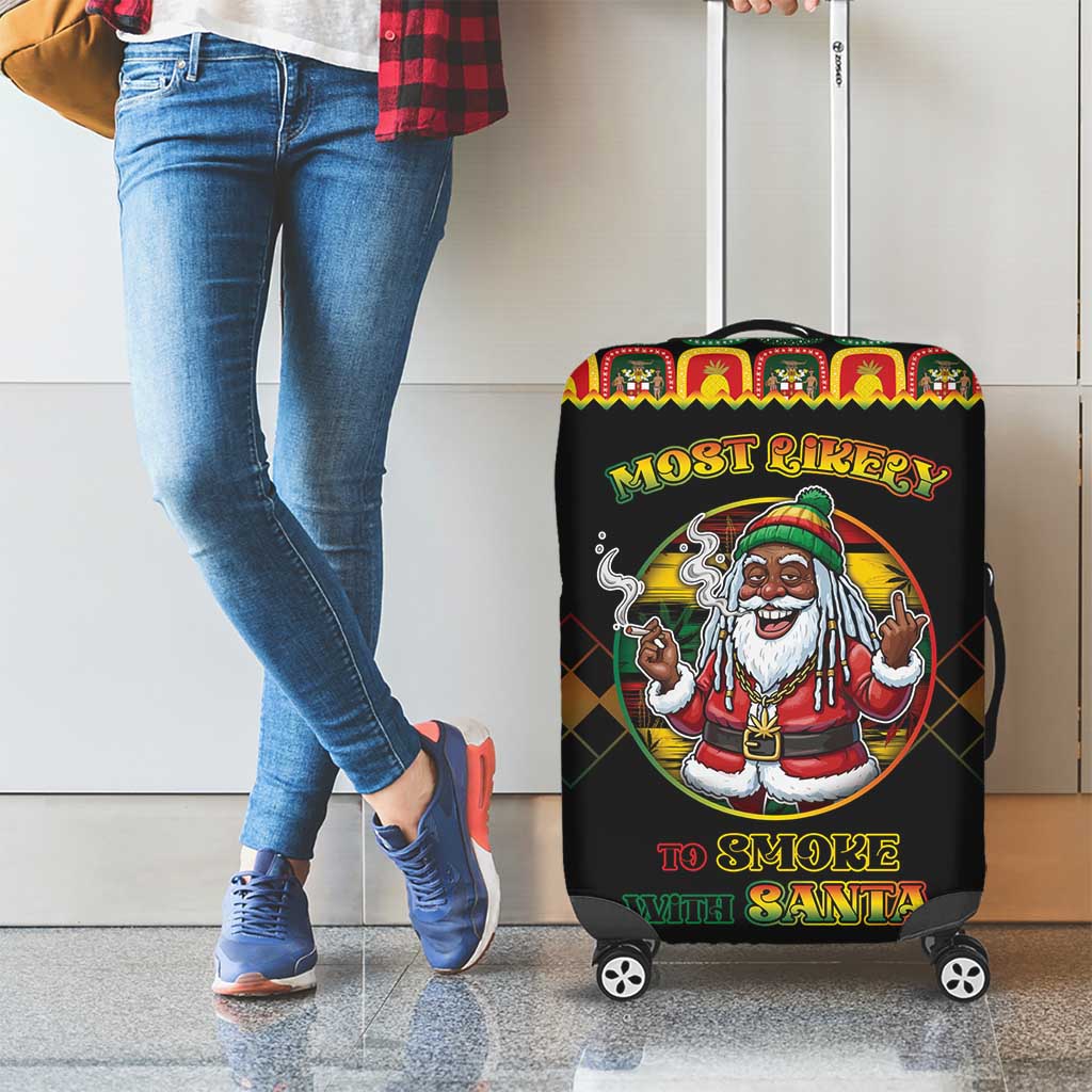 Jamaica Christmas Luggage Cover Most Likely To Smoke With Santa - Wonder Print Shop