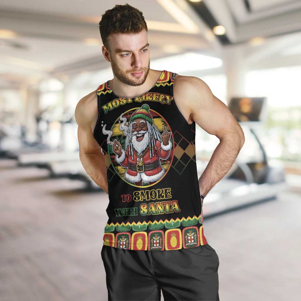 Jamaica Christmas Men Tank Top Most Likely To Smoke With Santa - Wonder Print Shop